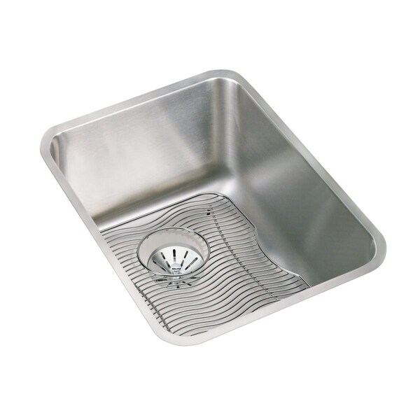 Elkay Lustertone Stainless Steel 16-1/2 X 20-1/2 X 9-7/8 Single Bowl Undermount Sink Kit W/Perfect Drain ELUH141810PDBG - main